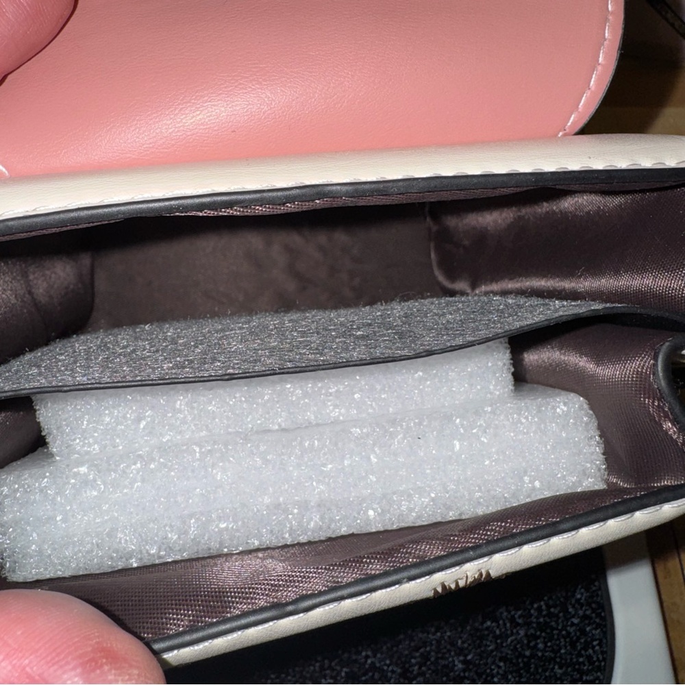 Pink & cream color block mini crossbody - Picture 14 of 15